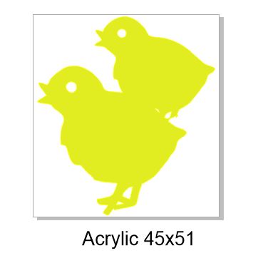 Easter Chics  45 x 51mm pack of 4 Acrylic, colours available bel
